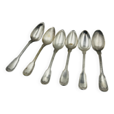 Lot of 6 Silver-Plated Metal Soup Spoons Wiskemann