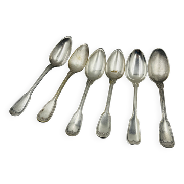 Lot 6 Cuillères Soupe Métal Argenté Wiskemann
