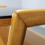 1960s Czechoslovakian Maple TV Rack with Drawers and Glass Top