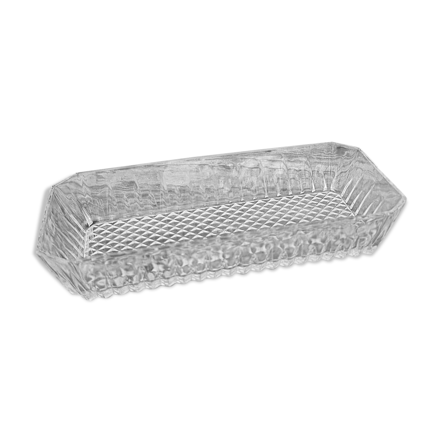 Vintage rectangular glass tidy