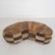 Vintage kidney shaped patchwork ottoman, The Netherlands 1970's