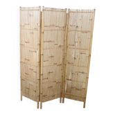Vintage 3-panel bamboo screen, 1980s