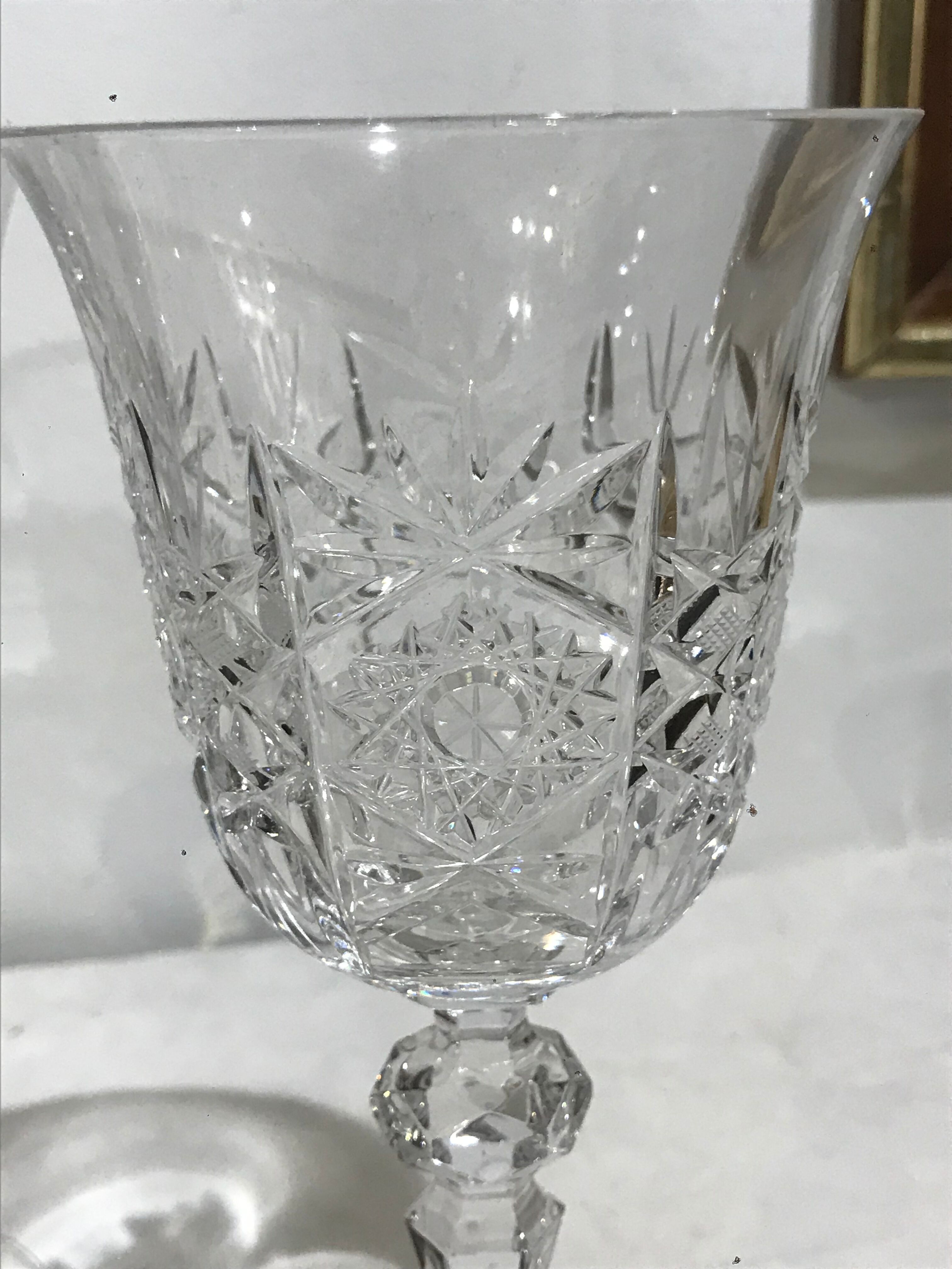 3 crystal glasses