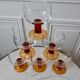 Set of 6 wine glasses / amber water 70s