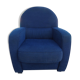 Club armchair upholstered in blue fabrics –Excellent condition-