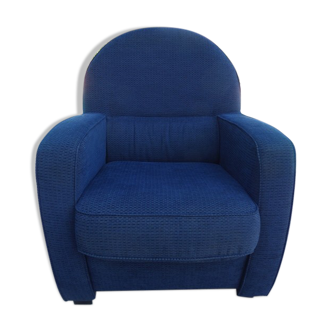 Fauteuil club garni de tissus de couleur bleu –Excellent état-