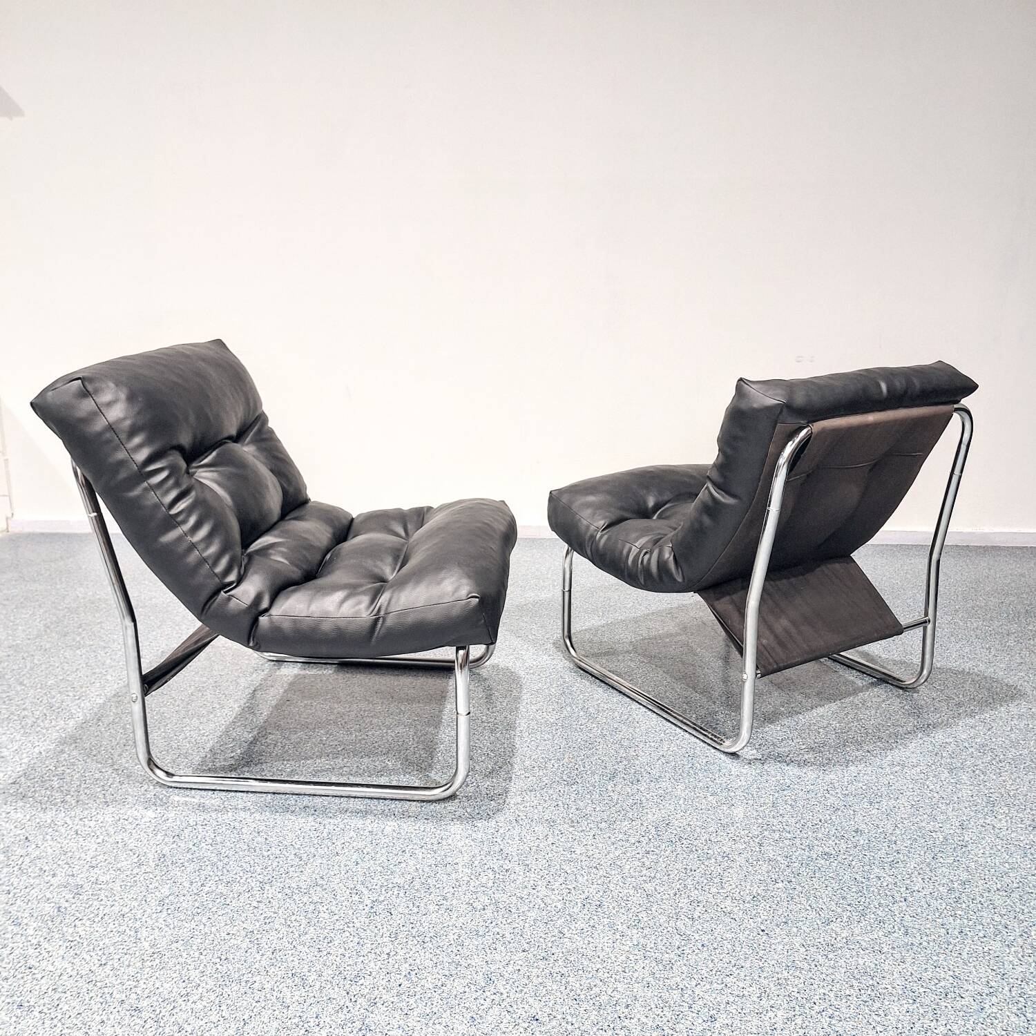 A pair of 1980s Pixi armchairs designed by Gillis Lundgren for
