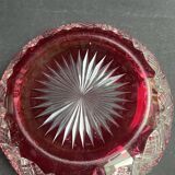 Overlay cut crystal salad bowl