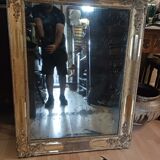 Golden rectangular mirror 19th around 1850