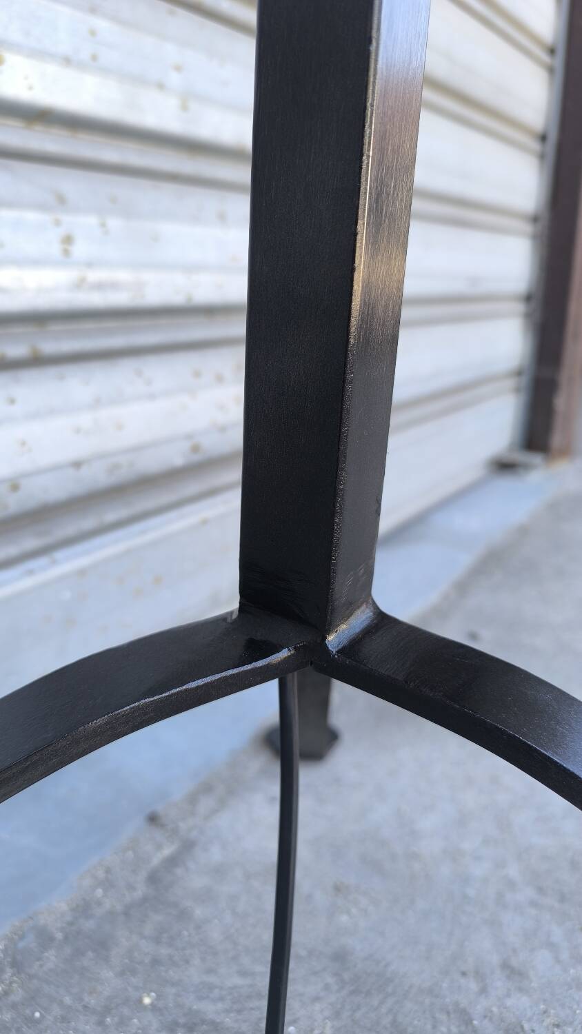 Wrought iron tripod floor lamp 1960