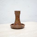 Vintage candle holder in pyrite stoneware