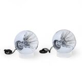 Murano glass table lamps with gold leaf inclusions, 1970s, set of 2.