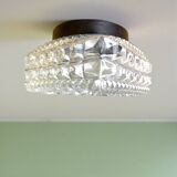 Square glass flush mount ceiling light or wall sconce