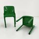 Lot de 4 chaises Selene vertes par Vico Magistretti pour Artemide, 1970