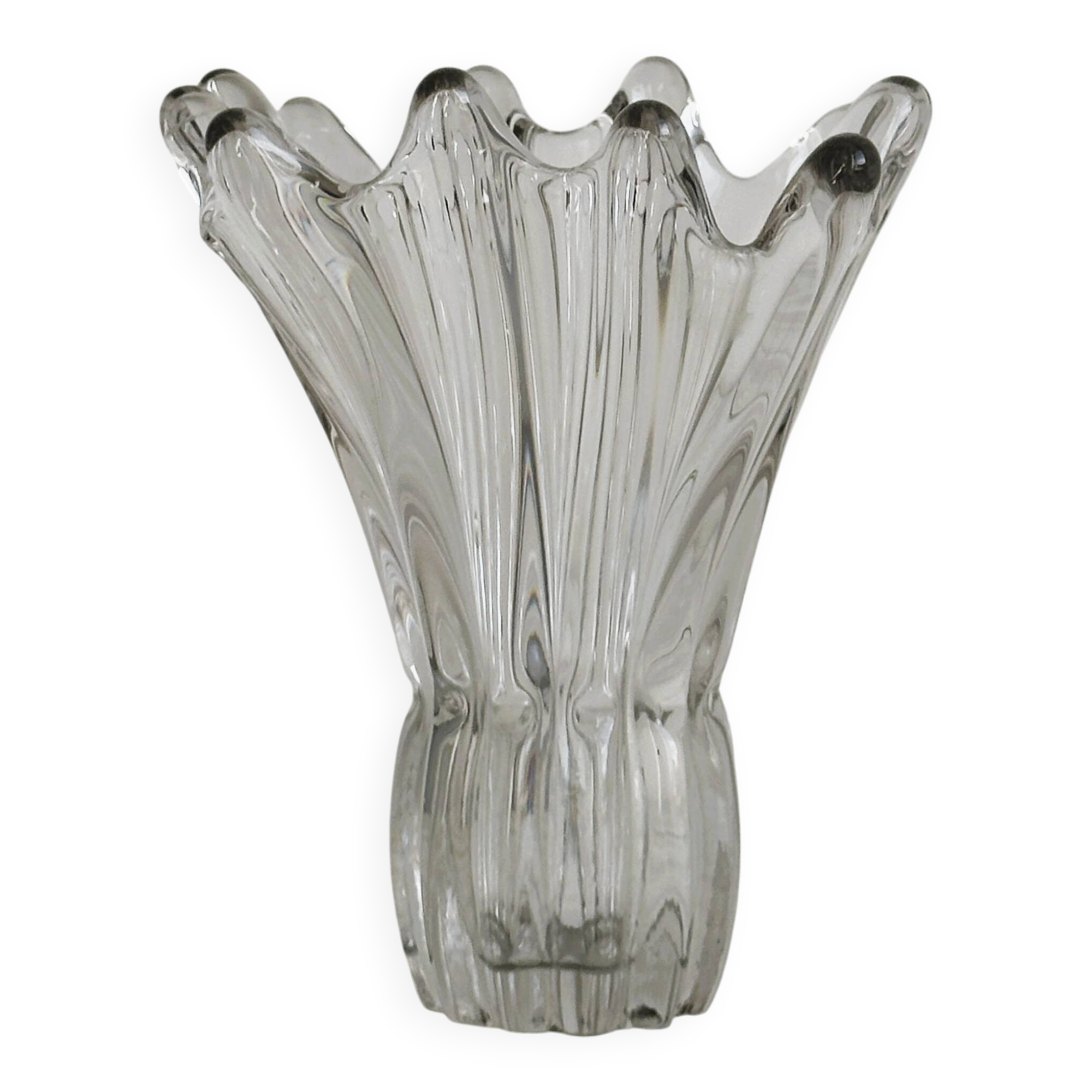 Vintage transparent white glass vase