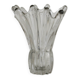 Vintage transparent white glass vase