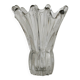 Vase vintage en verre blanc transparent