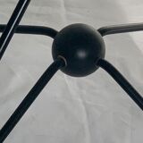 Vintage sixties iron and wood brutalist art deco standing coat rack France