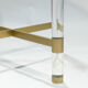 Plexi table Sandro Petti for Metalarte 1970 in brass