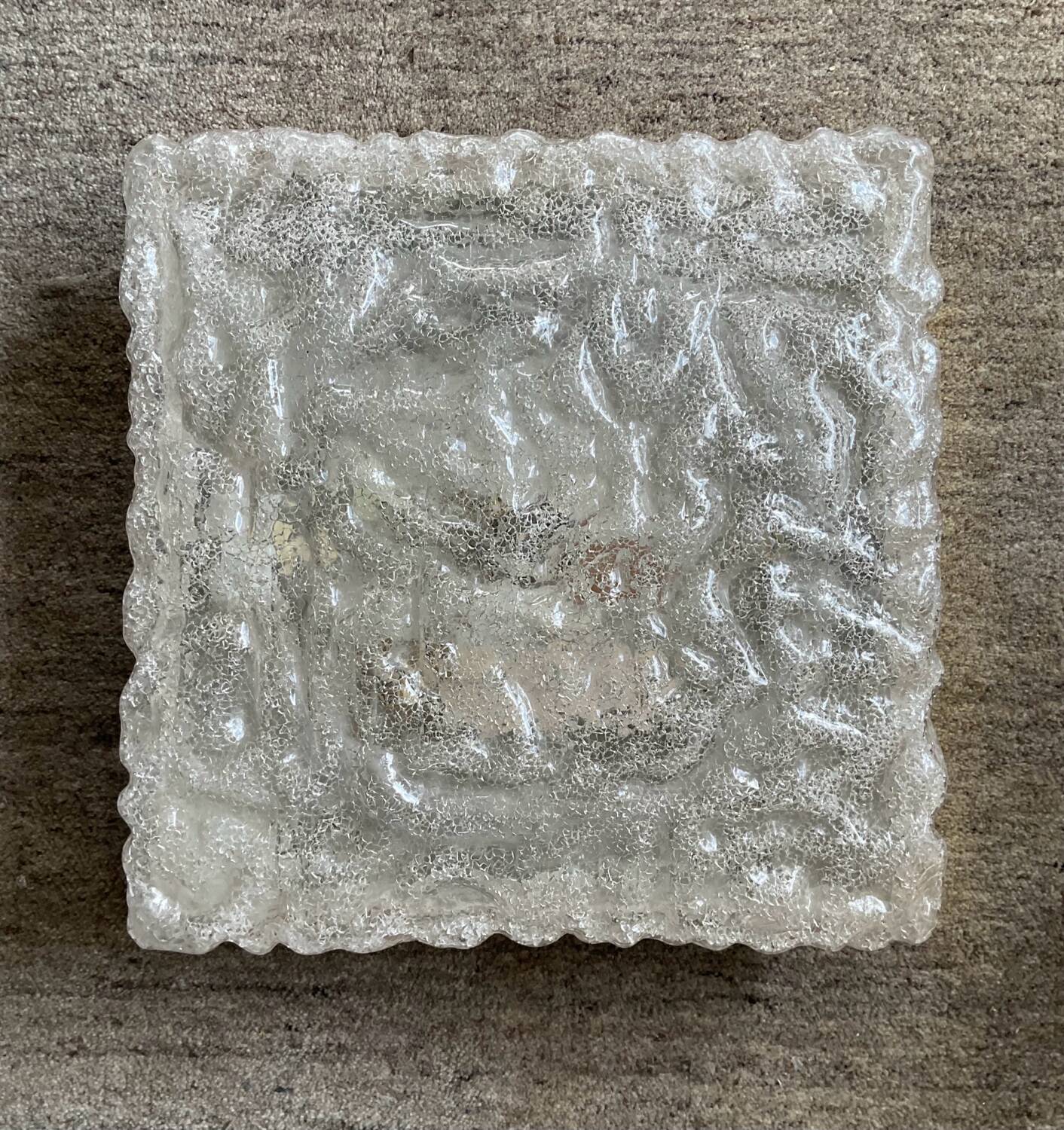 Vintage 70s square ceiling or wall light