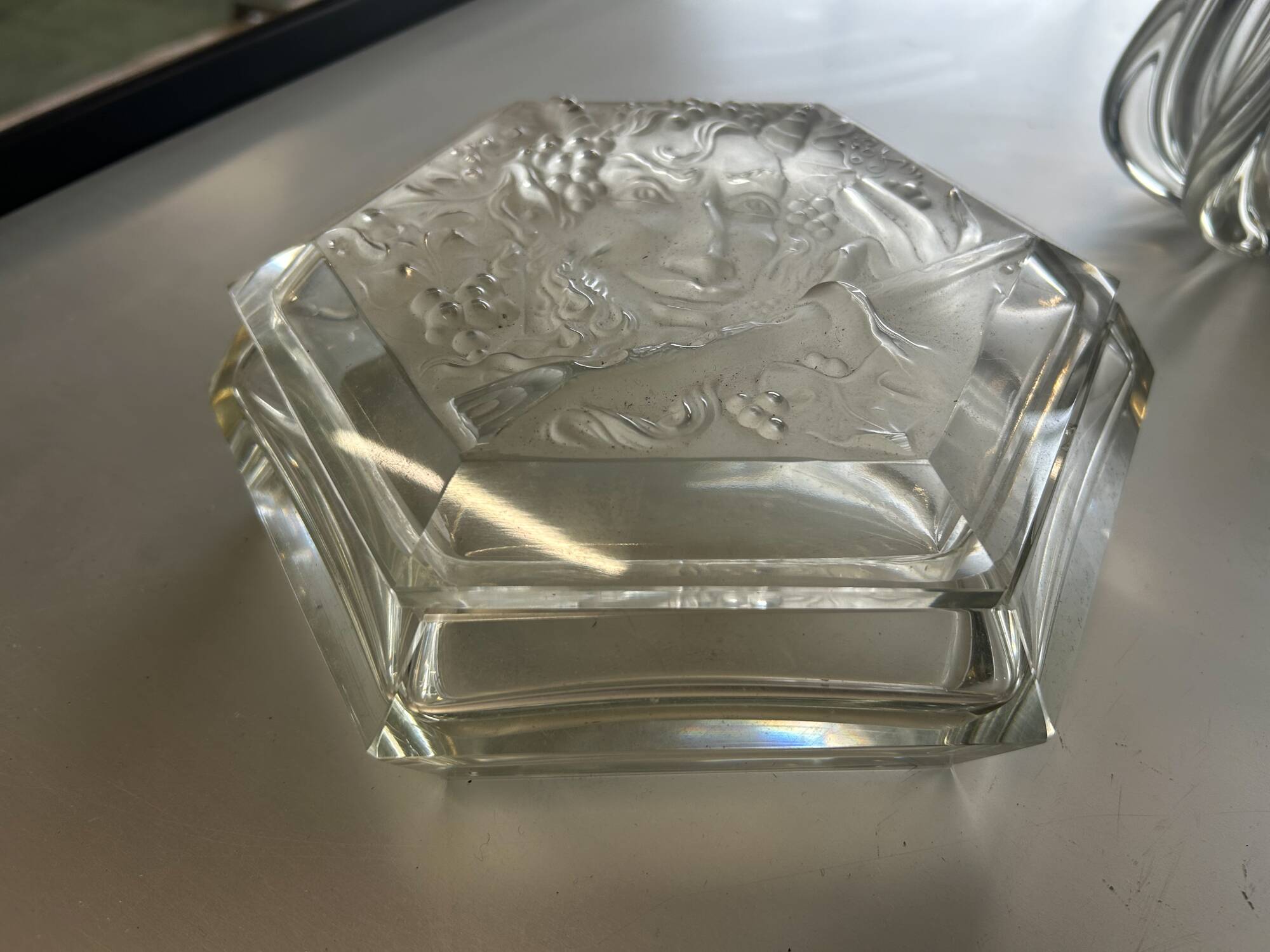 Art Deco crystal bonbonnière