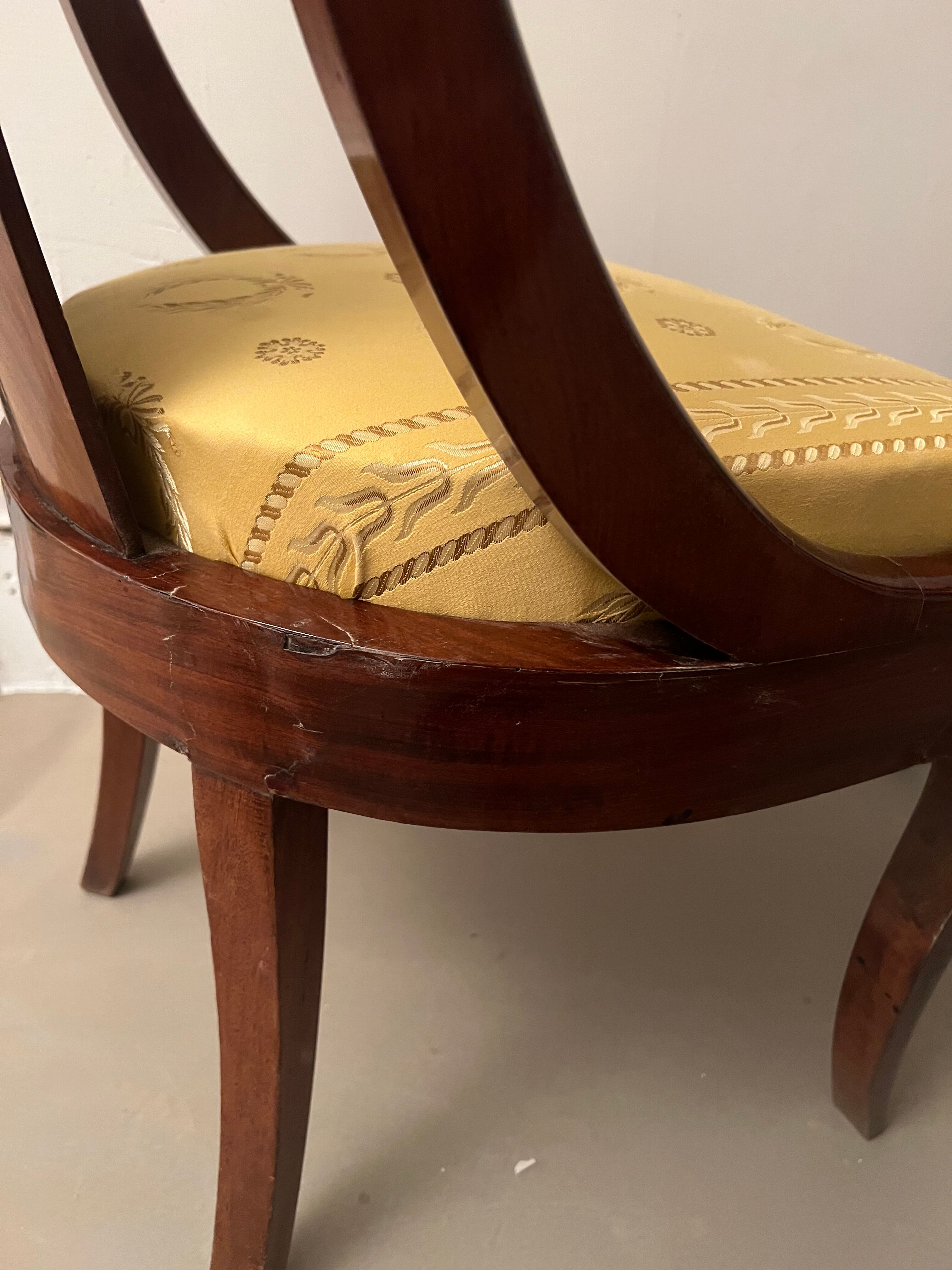 Pair of mahogany empire chairs