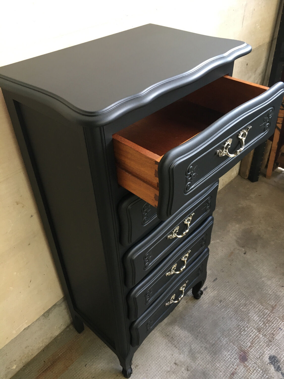 Vintage chiffonnier with black makeover