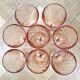 8 vintage Rosaline champagne flutes h16.3 cm
