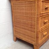 Rattan and wicker chest of drawers