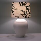 Vintage Kostka table lamp in creamy ceramic with a new custom lampshade.