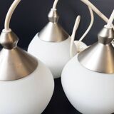 Set of 3 suspensions contemporary design chandelier steel & glass