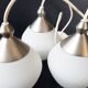 Set of 3 suspensions contemporary design chandelier steel & glass
