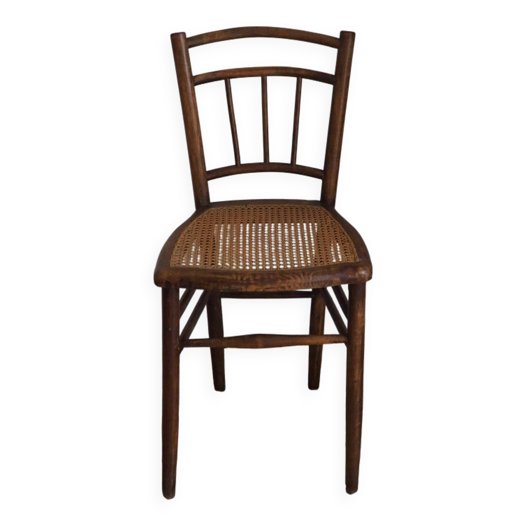 Wooden chair with cane seat