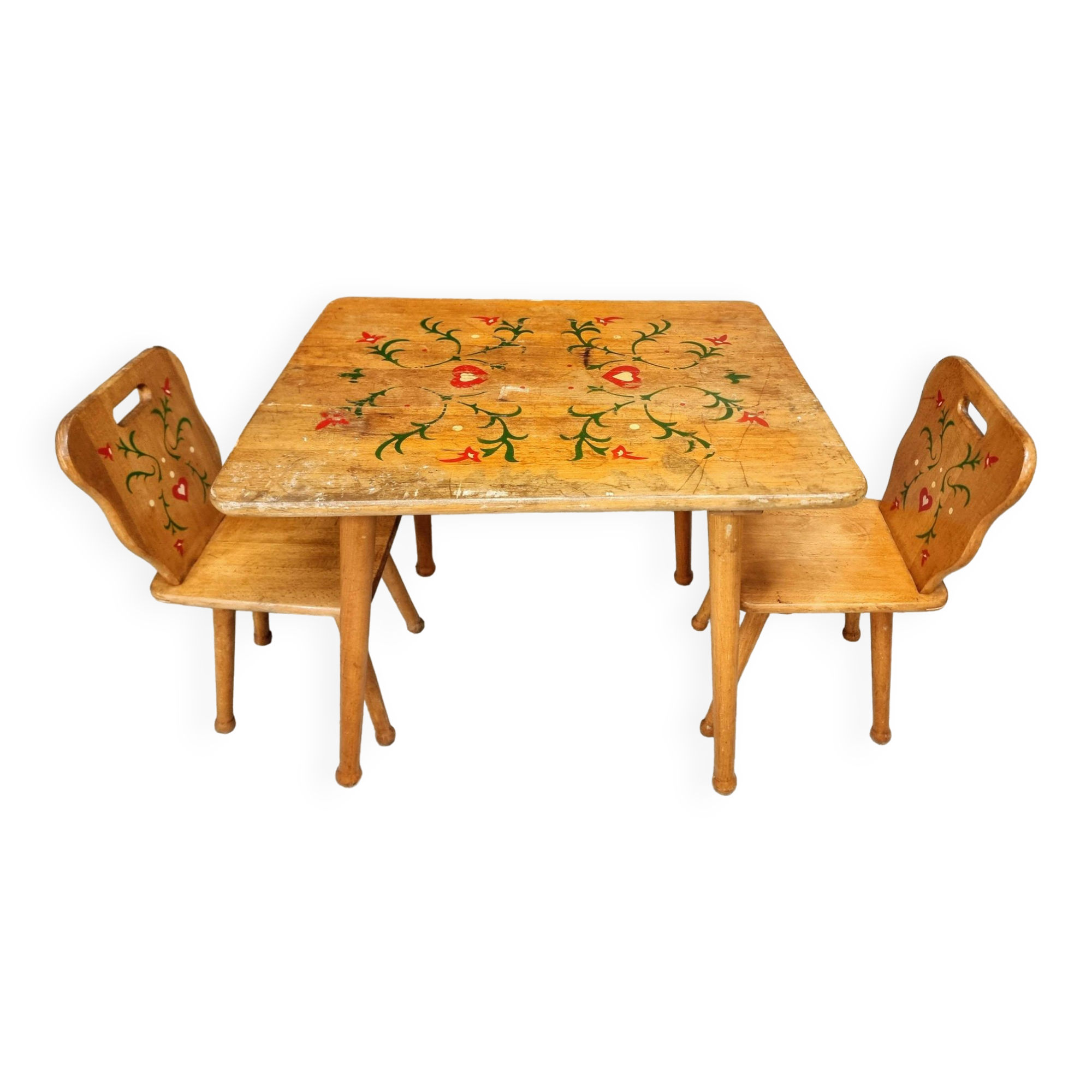 Vintage children's table set beech wood 60s