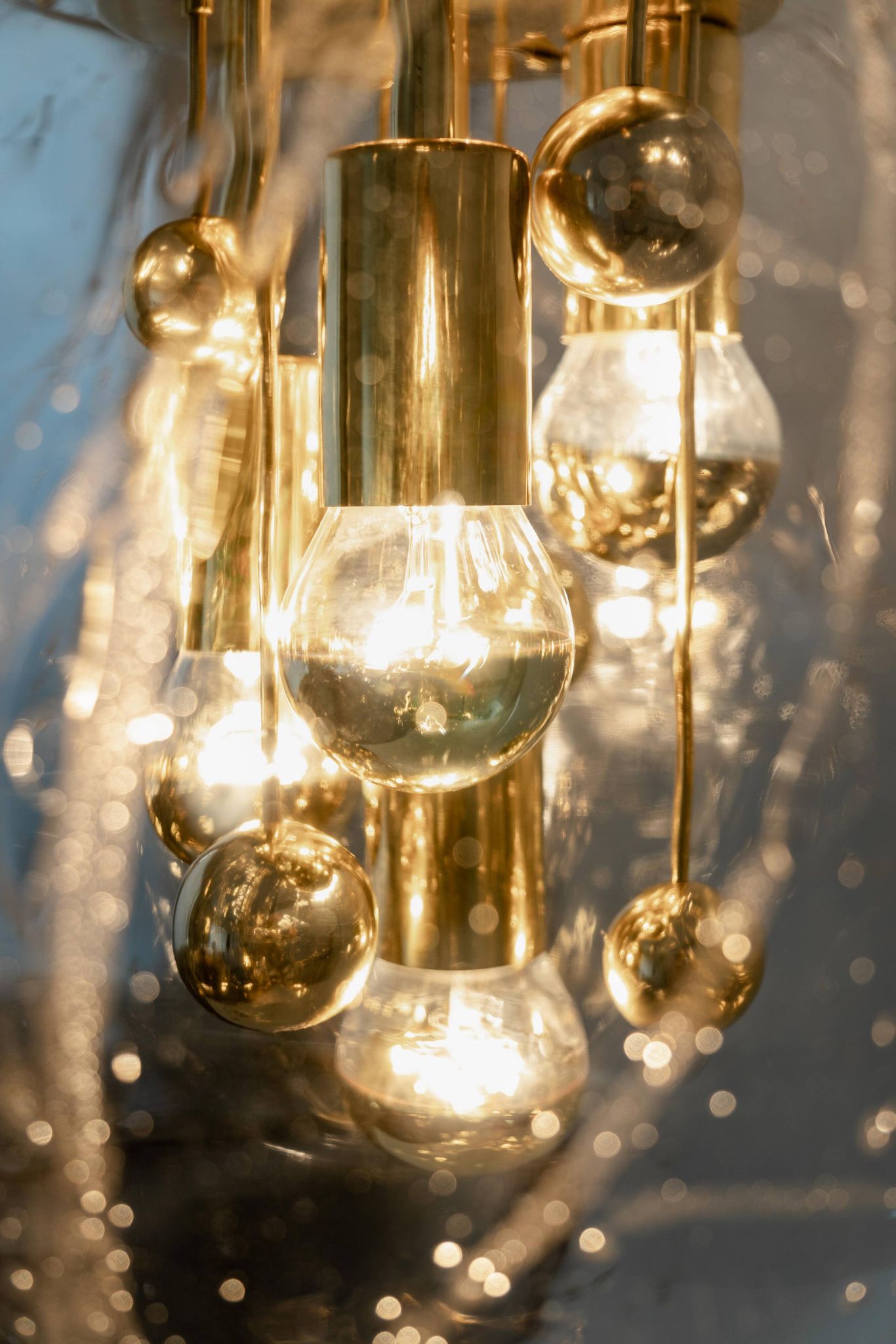 Sputnik Ball Chandelier by Doria, Germany, 1970s