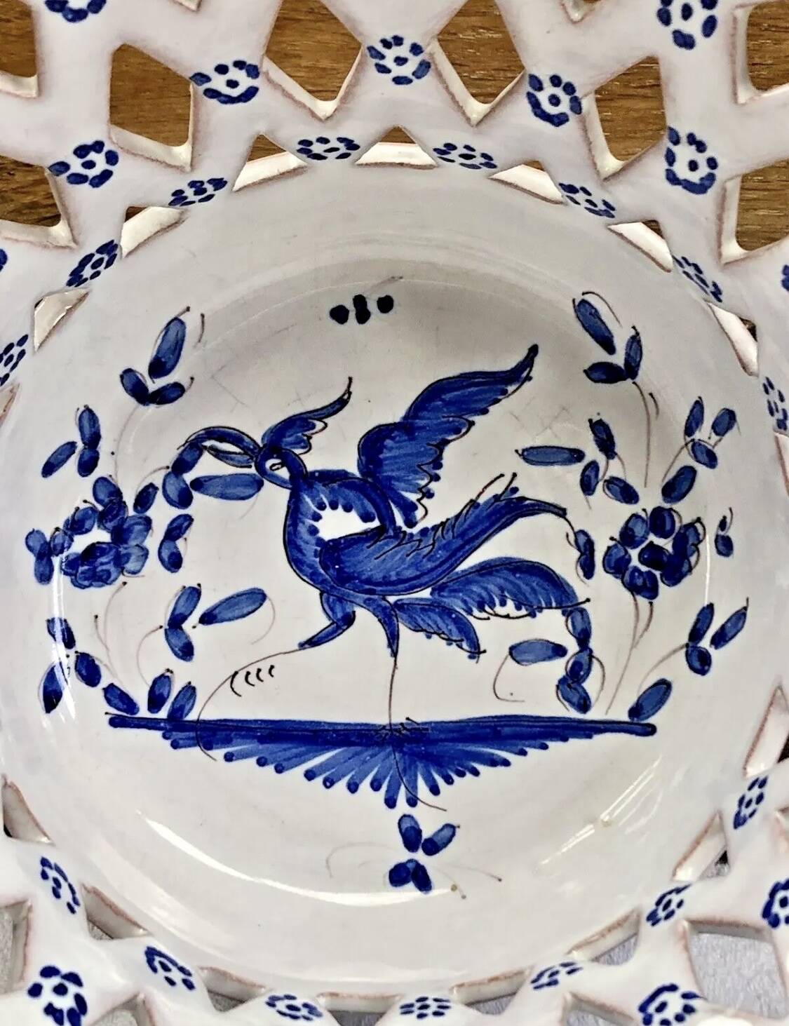 Old openwork bread fruit basket cup Martres Tolosane