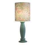 Mint green ceramic table lamp from Porcelaines de Bruxelles in Memphis style. 1980s