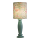 Mint green ceramic table lamp from Porcelaines de Bruxelles in Memphis style. 1980s