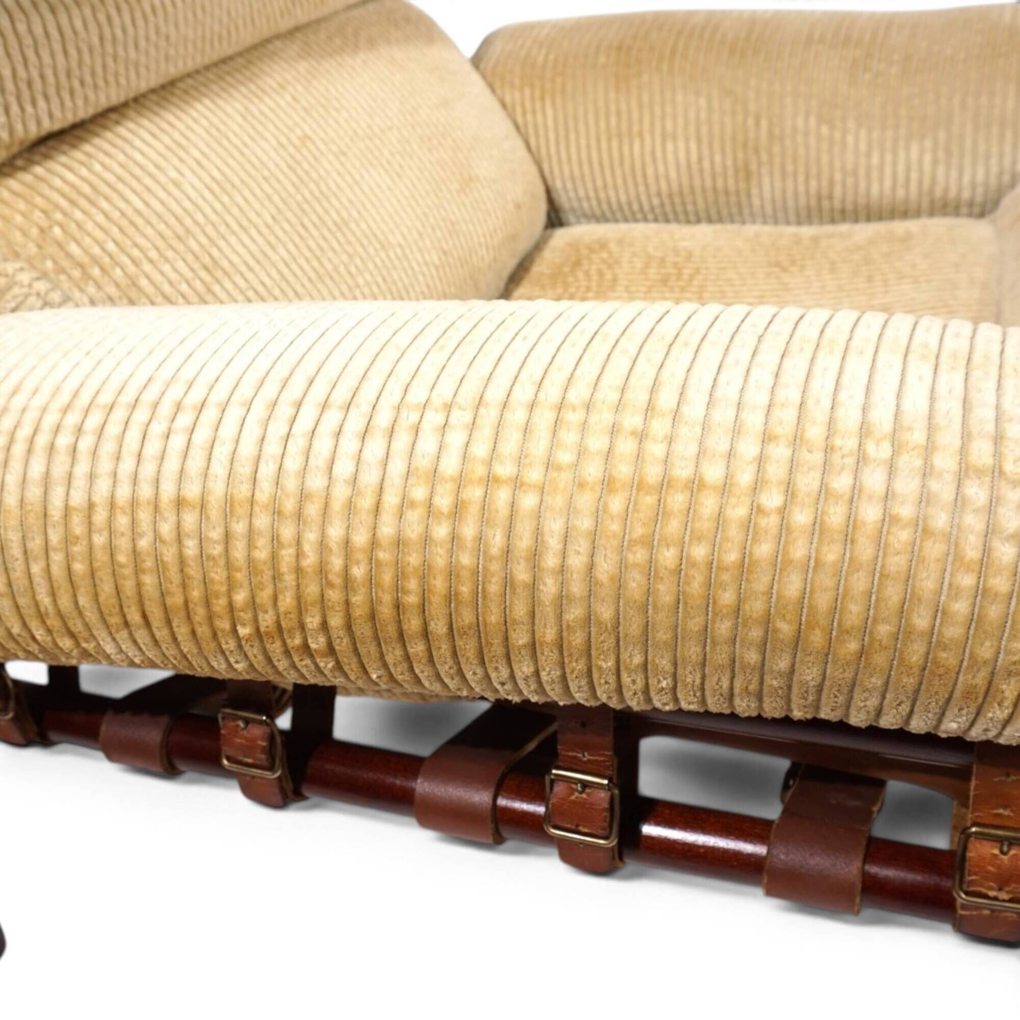 Arne Norell Inca Lounge Chair with Ottoman – Original Cord Upholstery, 1970