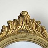 Vintage shell mirror in golden resin - 52 x 33 cm