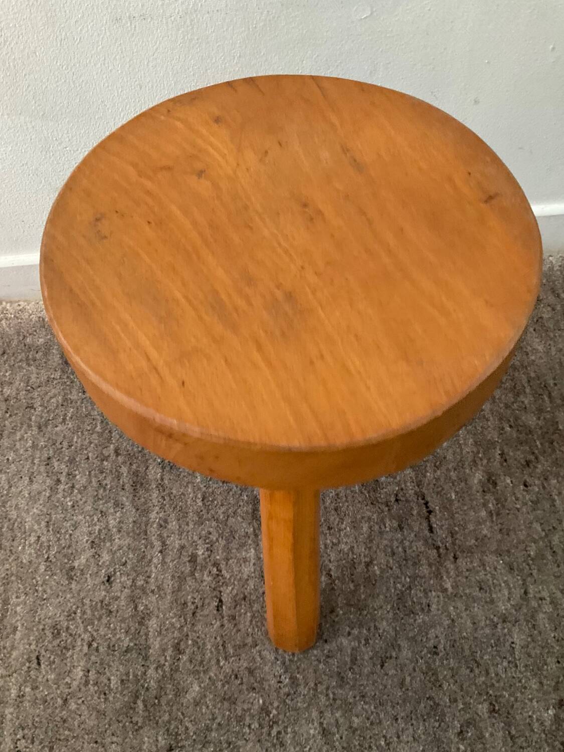 Solid pine tripod stool from the 70s