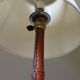 Vintage floor lamp with bamboo-style leather base