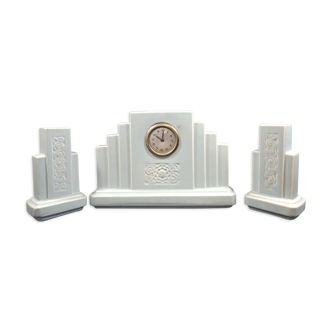 Art deco hanging fireplace set