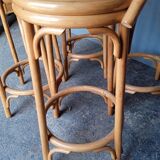 4 high bar stools in rattan vintage ep 1980
