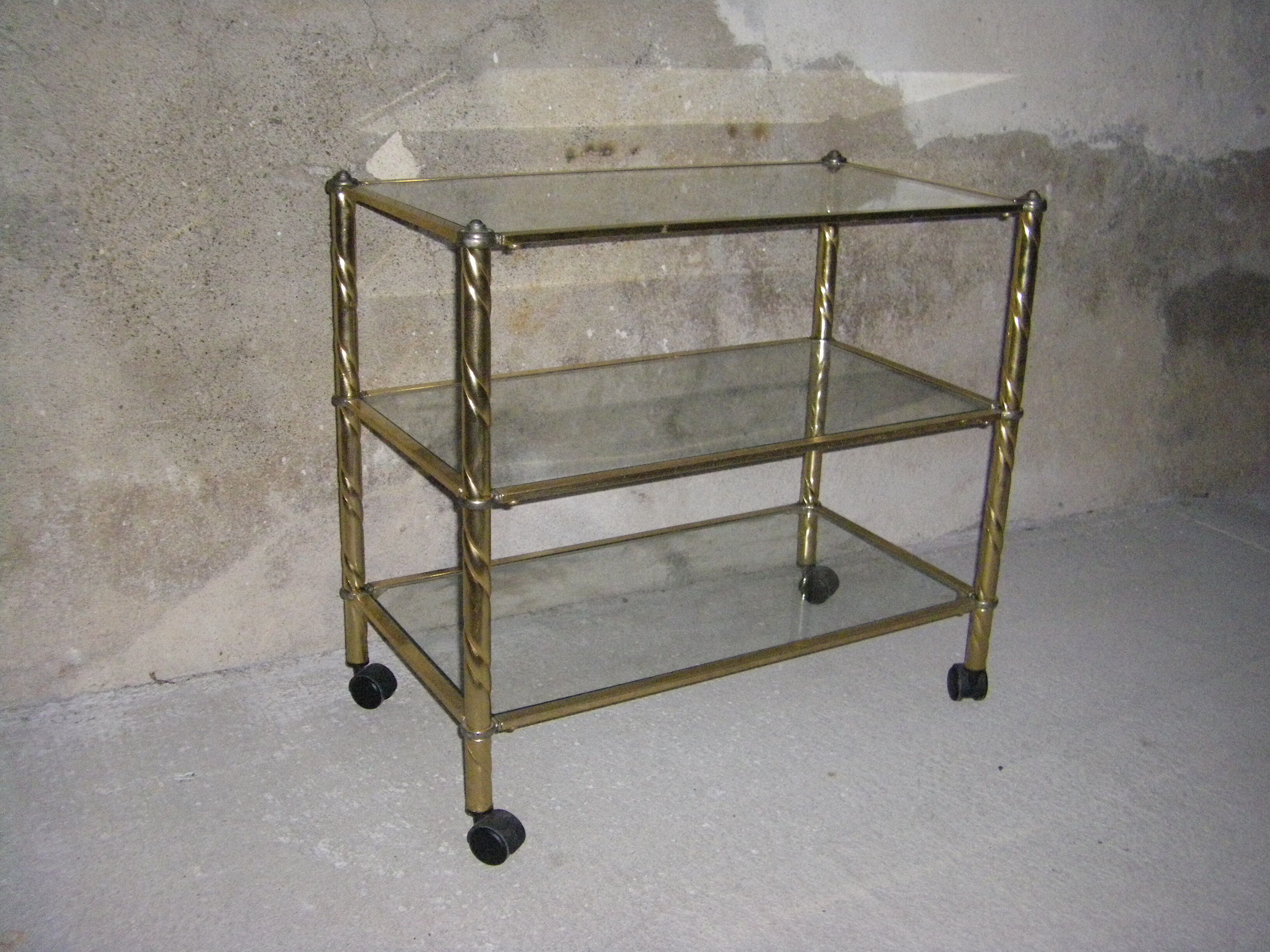 Desserte dorée vintage