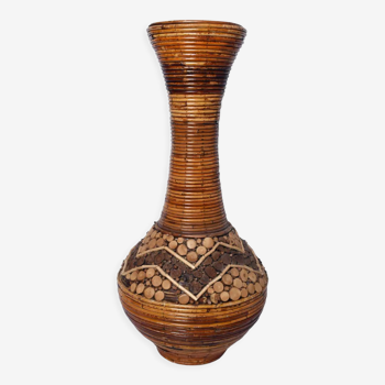 Large rattan vase, 1970s.