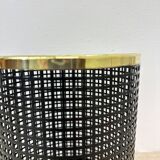 Mid century design perforated metal basket / bin , 1970s