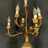 Early XXth era polychrome wooden torch has figuration of a Moor in traditional costume from the 18th