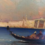 Huile sur panneau " Vue du grand canal de venise "XX siècle