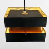 Pendant light in copper and black metal. denmark 1960s